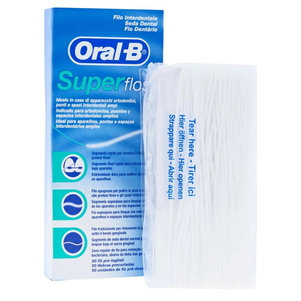 نخ دندان سوپرفلاس SUPER FLOSS اورال بی Oral-B برای دندان های ارتودنسی شده
