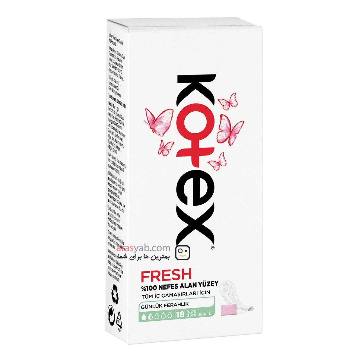 پد روزانه نازک کوتکس KOTEX معطر مدل Fresh بسته 18 عددی