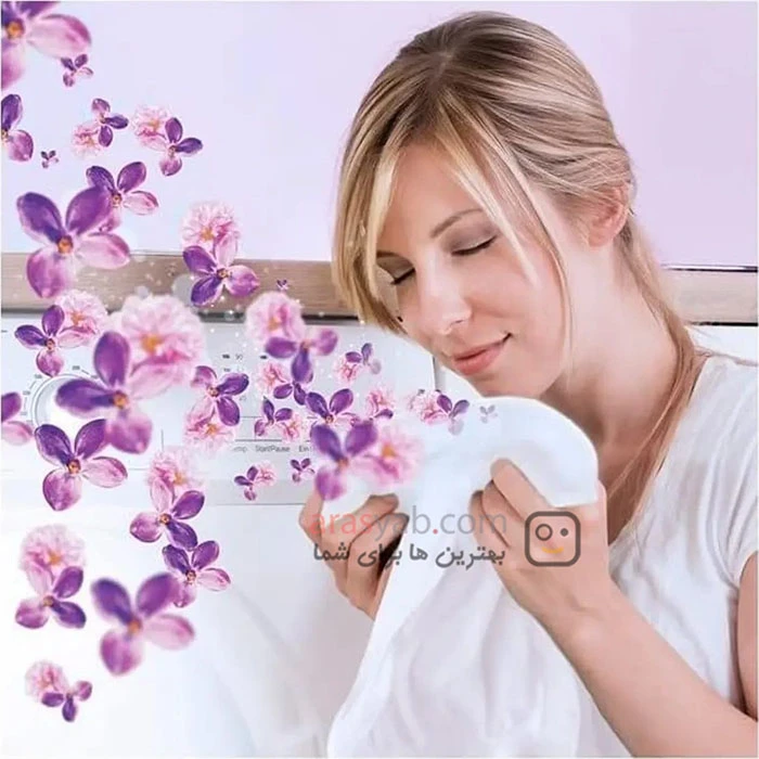 خوشبو کننده لباس DM مدل Flora World با رایحه گل اسطوخودوس آلمانی حجم 210 میل