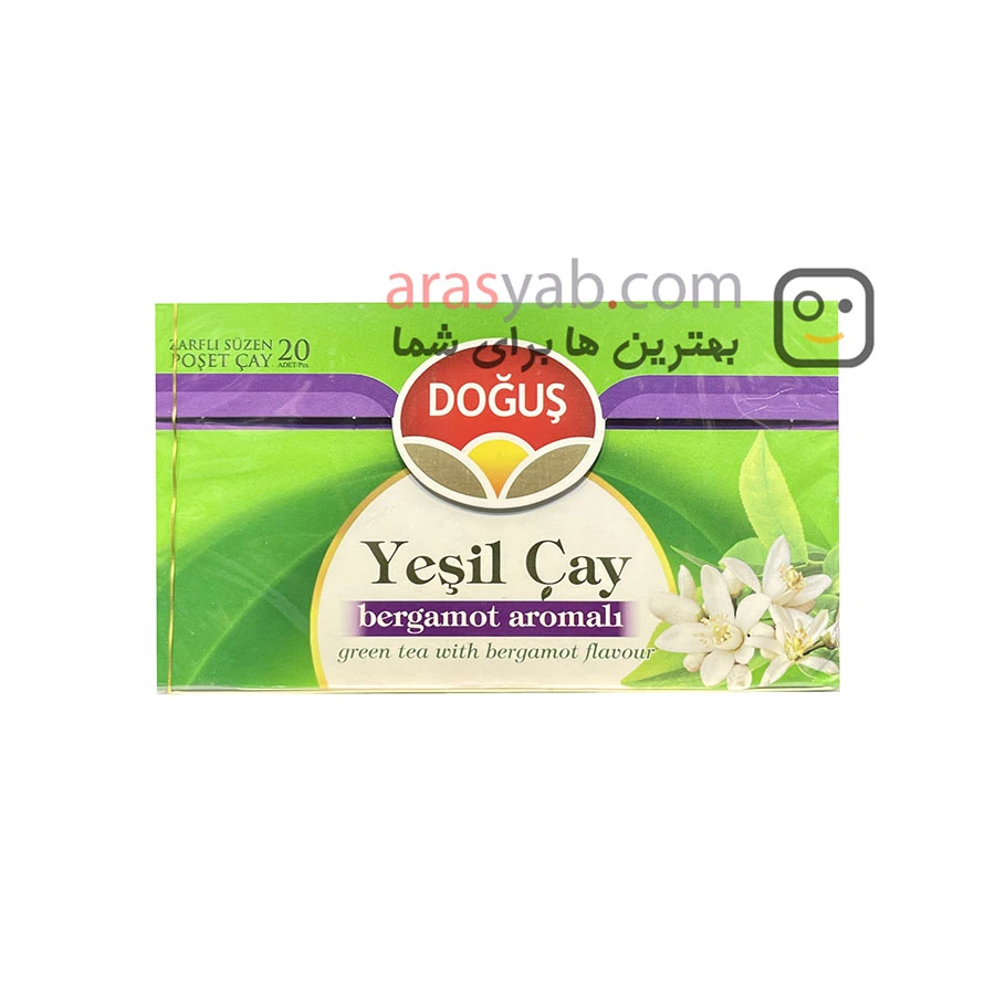دمنوش چای سبز دوغوش DOĞUŞ حاوی بهار نارنج بسته 20 عددی