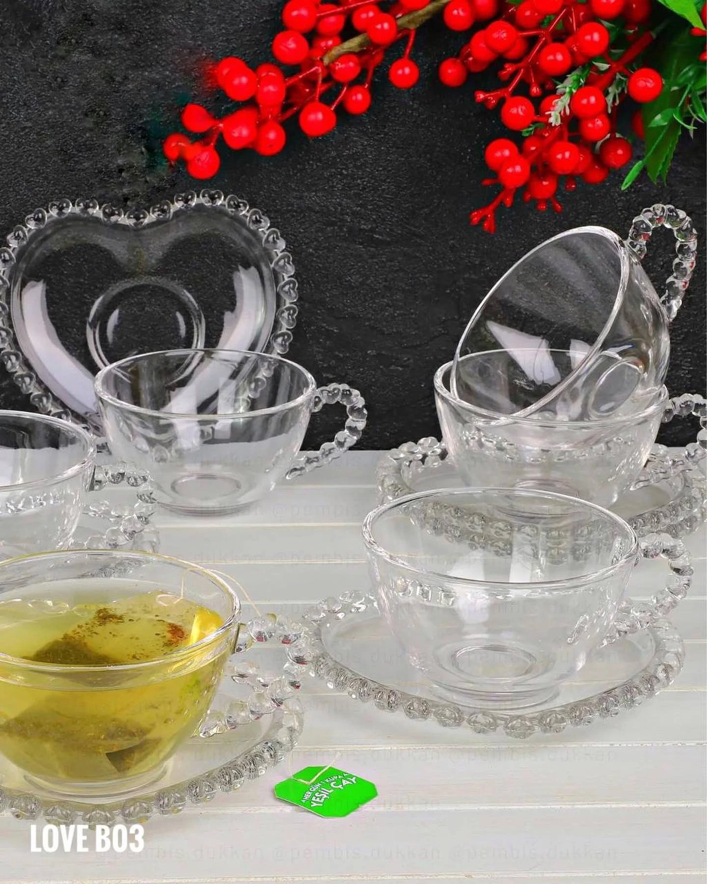 ست فنجان و نعلبکی چایخوری تکنفر وارداتی LOVE B03 - ارس شاپینگ