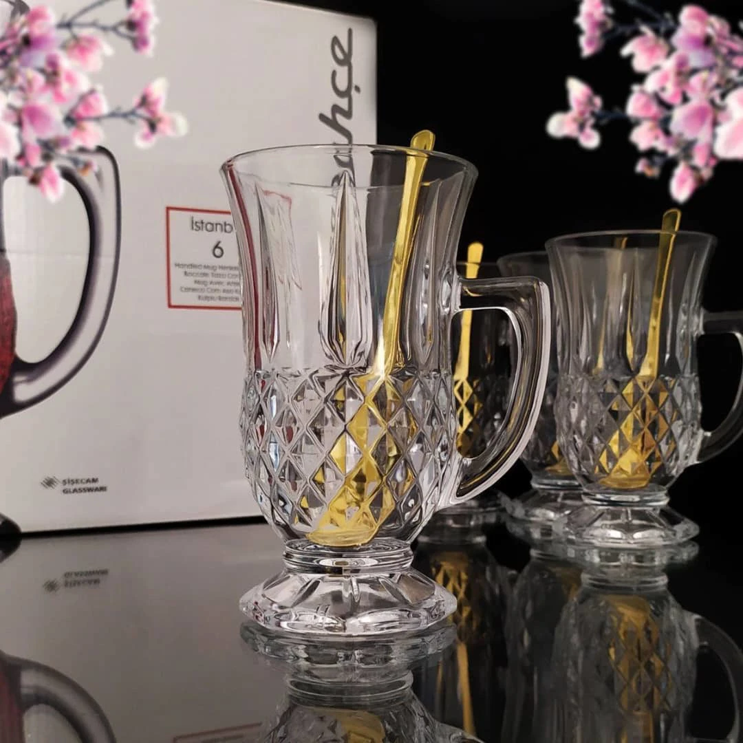 استکان چای پایه دار 6تایی پاشاباغچه PASHA-55671 - ارس شاپینگ