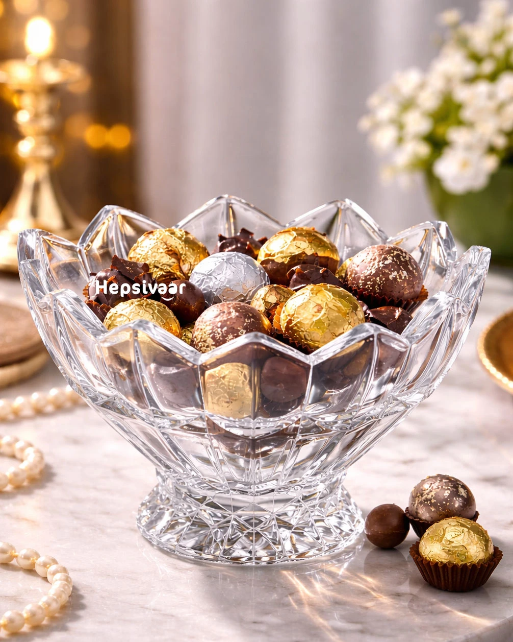 کاسه آجیل خوری تراشدار مدل خورشیدی دلی گلس - فروشگاه هپسی وار