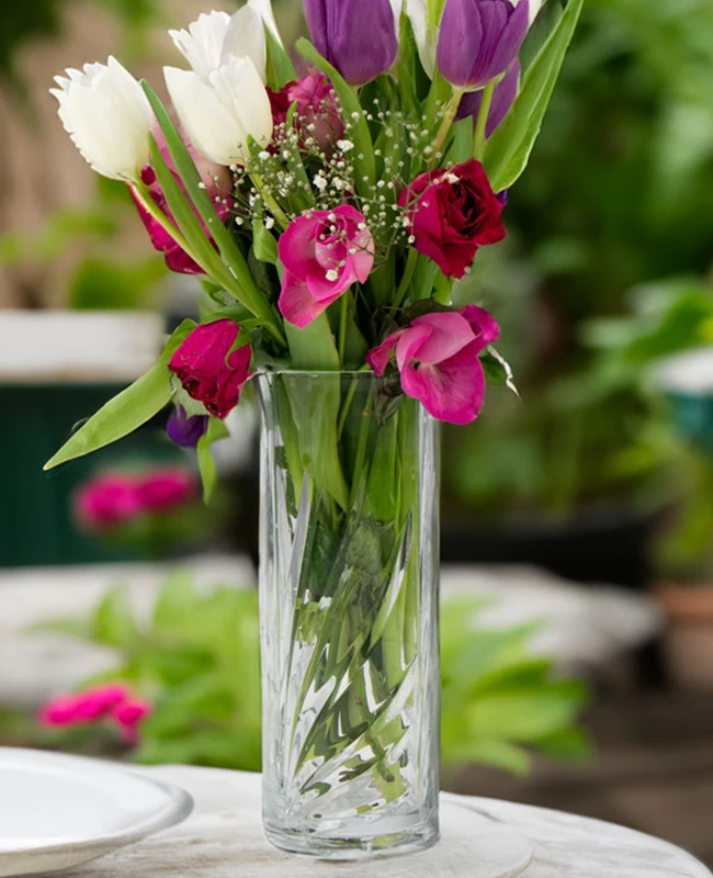 گلدان استوانه ای طرحدار دلی گلس deli glass - فروشگاه هپسی وار
