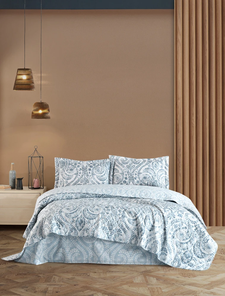 رو تختی پنبه دوزی ترک دونفره سه تکه نیو هوم New Home-Lienzo2 - فروشگاه هپسی وار