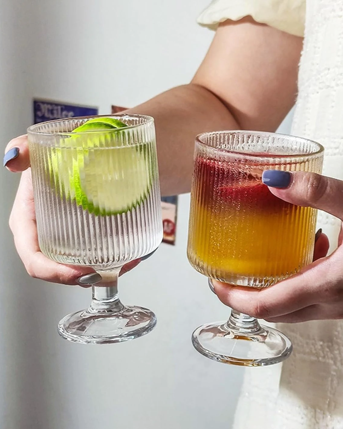 بستنی خوری شیاردار پایه کوتاه دلی گلس deli glass - فروشگاه هپسی وار
