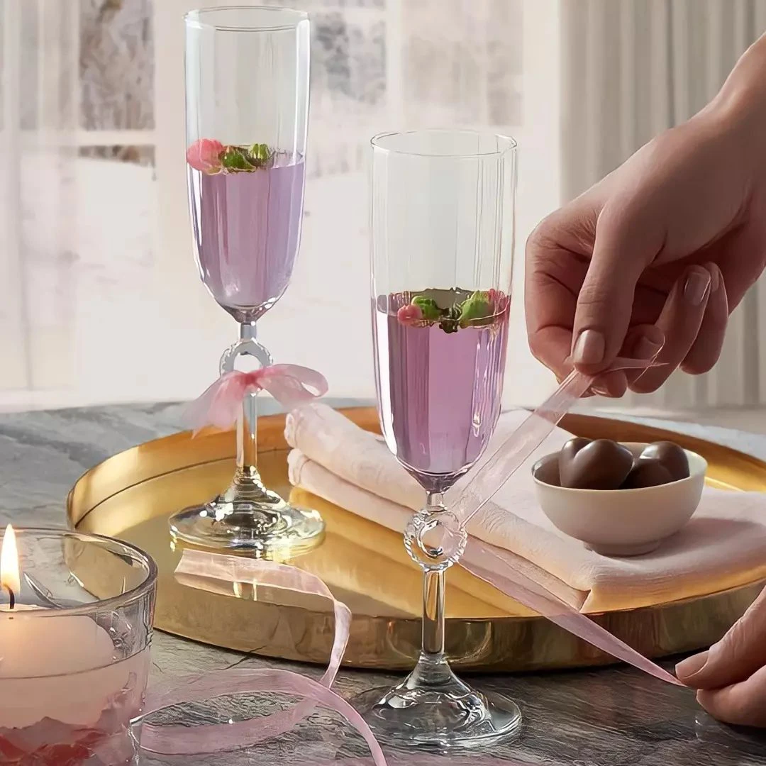 لیوان گیلاس خوری پایه بلند خیاری پاشاباغچه 2 عددی مدل آمور pasabahce amore - فروشگاه هپسی وار