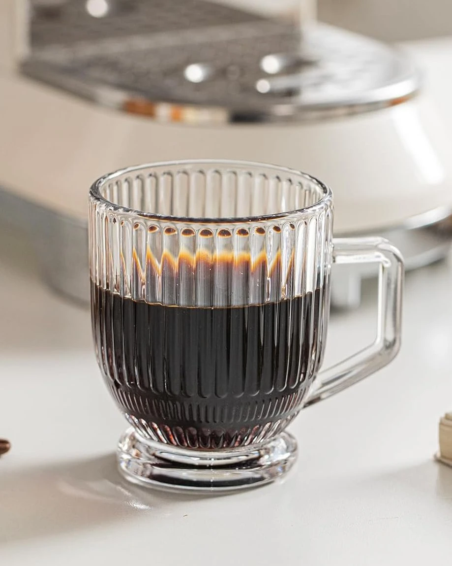 استکان شیاردار پایه کوتاه دلی گلس Deli glass - فروشگاه هپسی وار