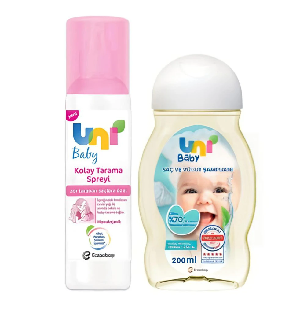 پک شامپو سر و بدن بچه یونی بیبی Uni Baby اسپری حجم 400 میل