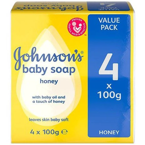 صابون بچه گانه جانسون 4 تایی 400 گرمی مدل baby soap honey | ارس رخ
