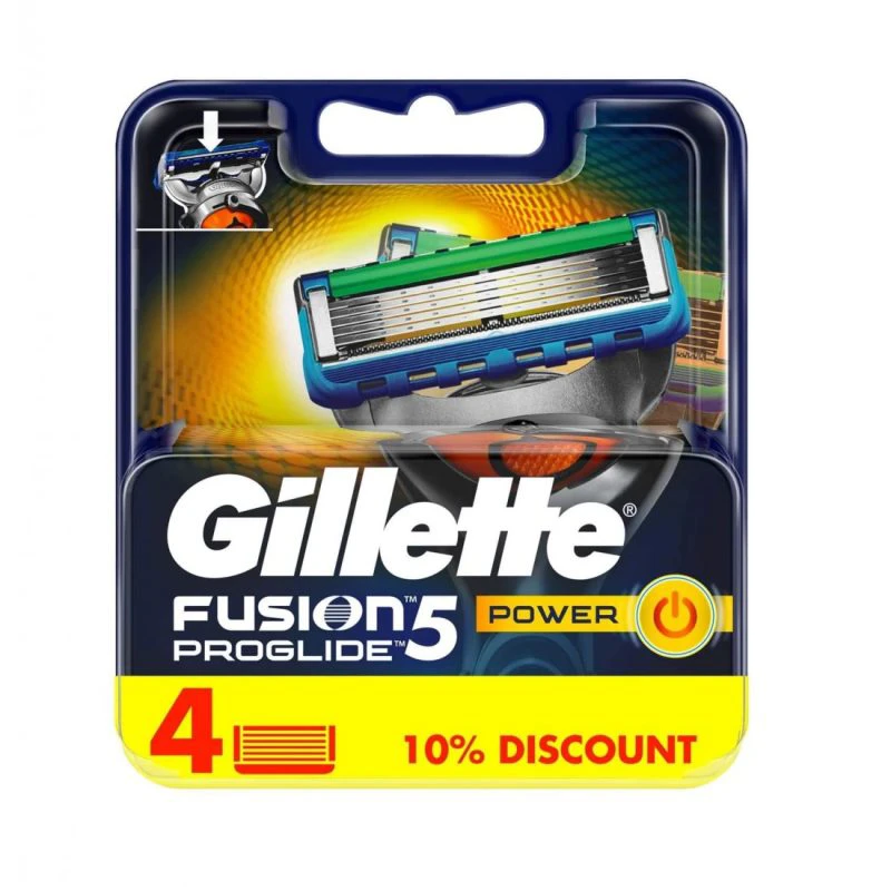 یدک ژیلت GILLETTE پنج لبه مدل FUSION 5 POWER PROGLIDE بسته 4 عددی | ارس رخ