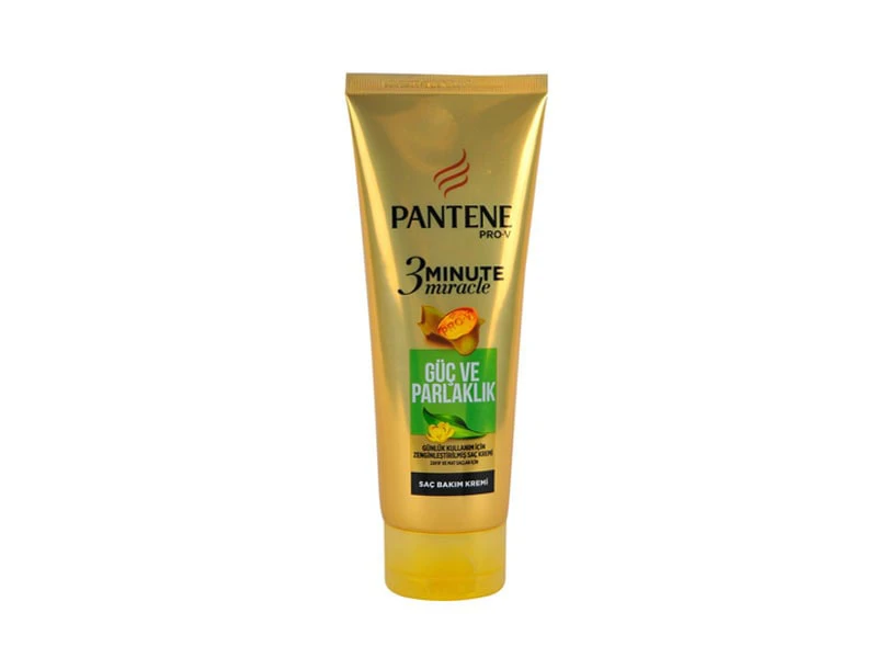 ماسک مو 3 دقیقه ای سبز پانتن مناسب موهای ضعیف و مات مدل Pantene guc ve parlaklik sac bakin kremi حجم 200 میل | ارس رخ