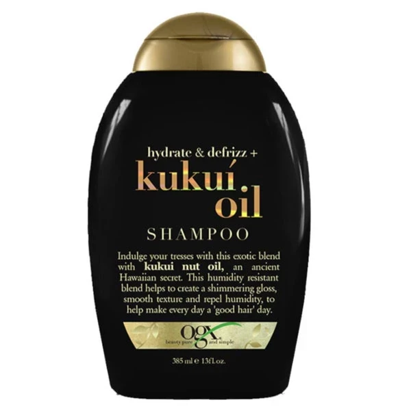 شامپو او جی ایکس OGX ضد وز و آبرسان مدل Hydrate and kukui oil + defrizz حجم 385 میل | ارس رخ