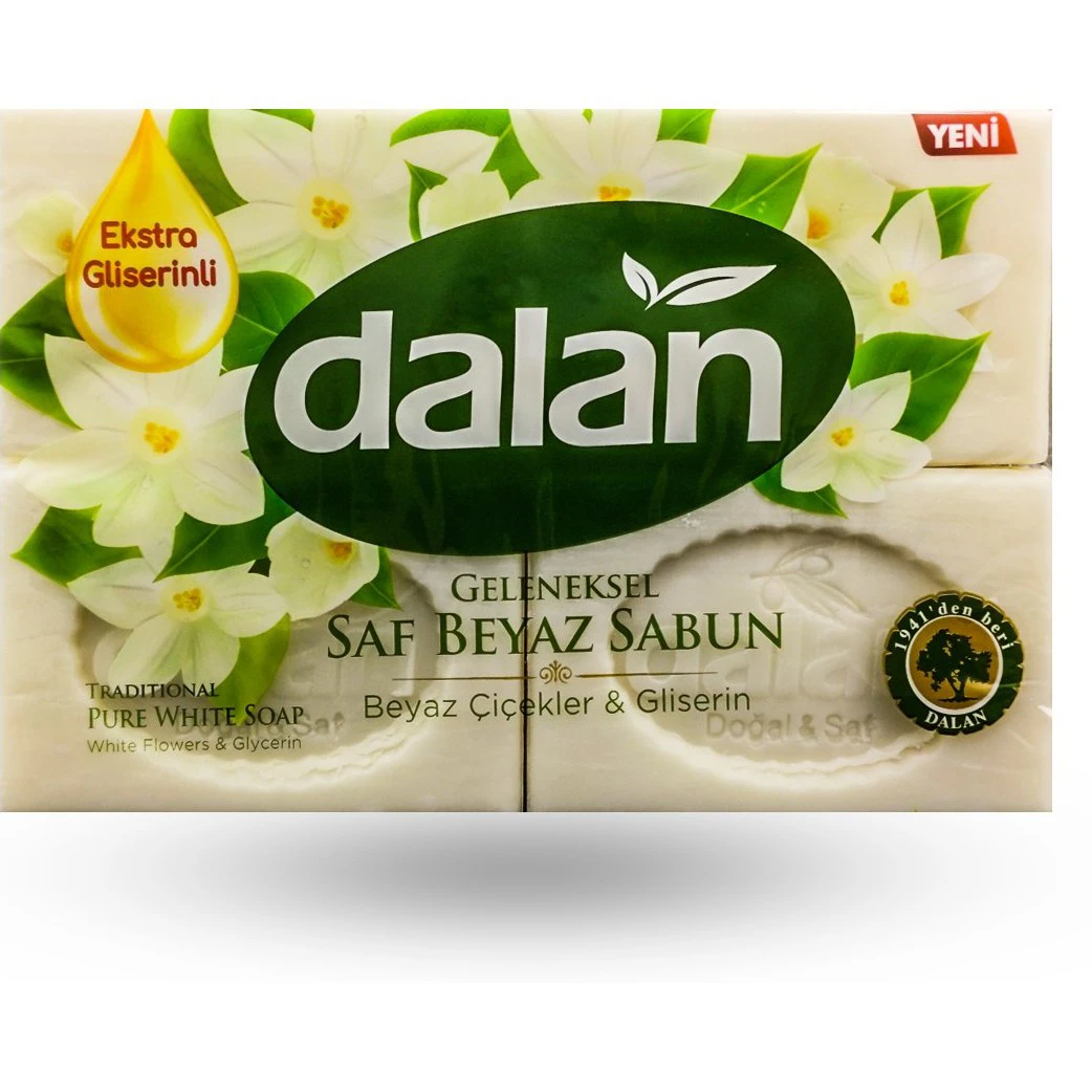 صابون دالان حاوی گلیسرین 4 عددی مدل Saf beyaz sabun عددی 600 گرمی | ارس رخ