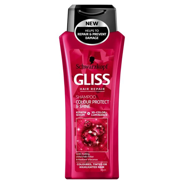 شامپو گلیس موهای رنگ شده قرمز مدل gliss with uquid keratin color protect shampooing حجم 500 میل | ارس رخ