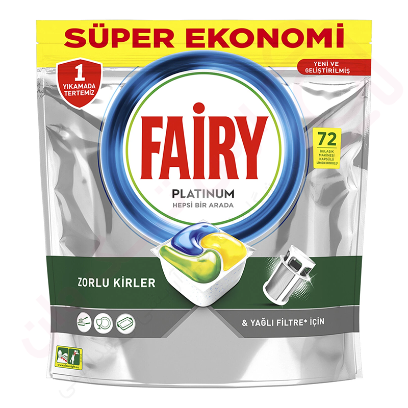 قرص ماشین ظرفشویی فیری مدل Platinum بسته 72 عددی - ارس تک وان
