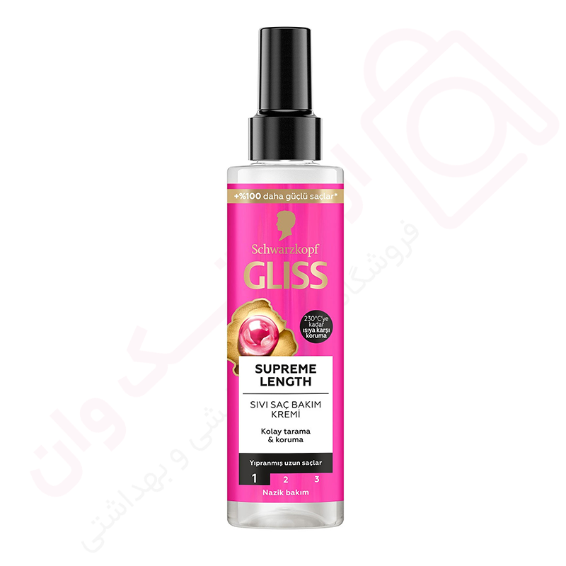 اسپری دوفاز مو مدل Supreme Length گلیس برای موهای بلند آسیب دیده حجم 200 میل - ارس تک وان