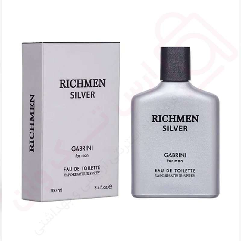 ادکلن مردانه گابرینی مدل Richmen Silver حجم 100 میل - ارس تک وان