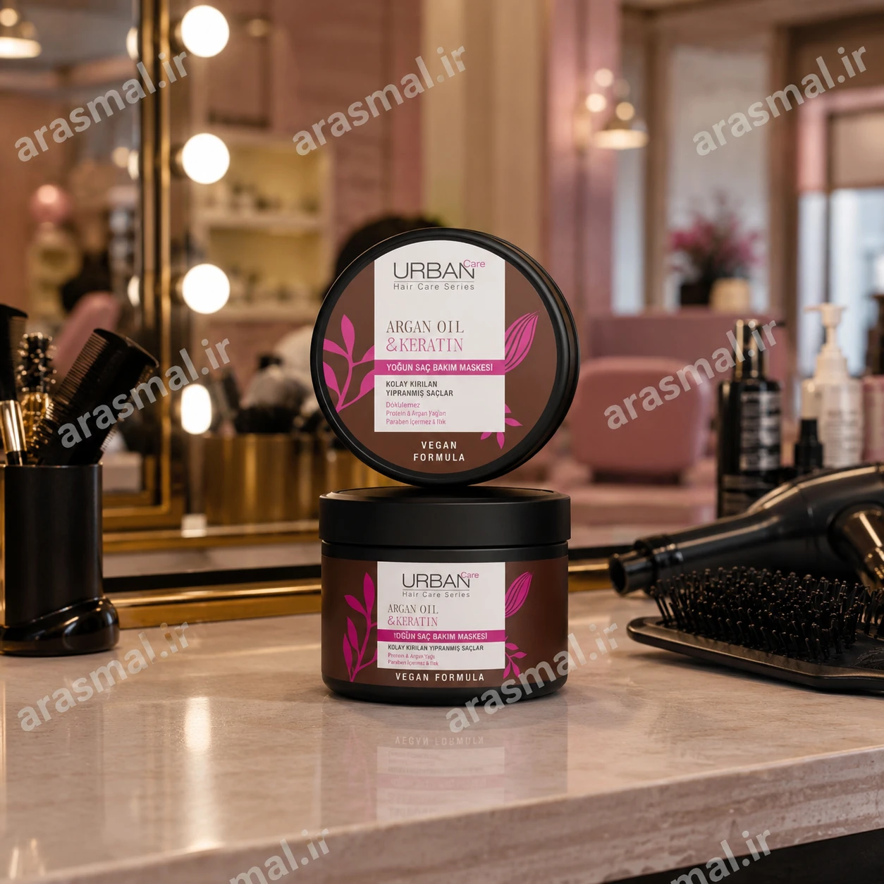 ماسک موی مراقبت کننده قوی اوربن کر حاوی کراتین و روغن آرگان مناسب موهای آسیب دیده و وزدار حجم 230 میل اصل - ارس مال