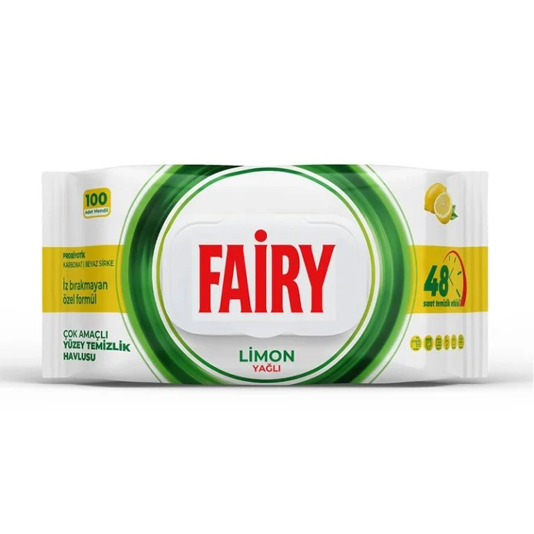 دستمال مرطوب فیری با رایحه لیمو بسته 100 عددی اصل - ارس مال