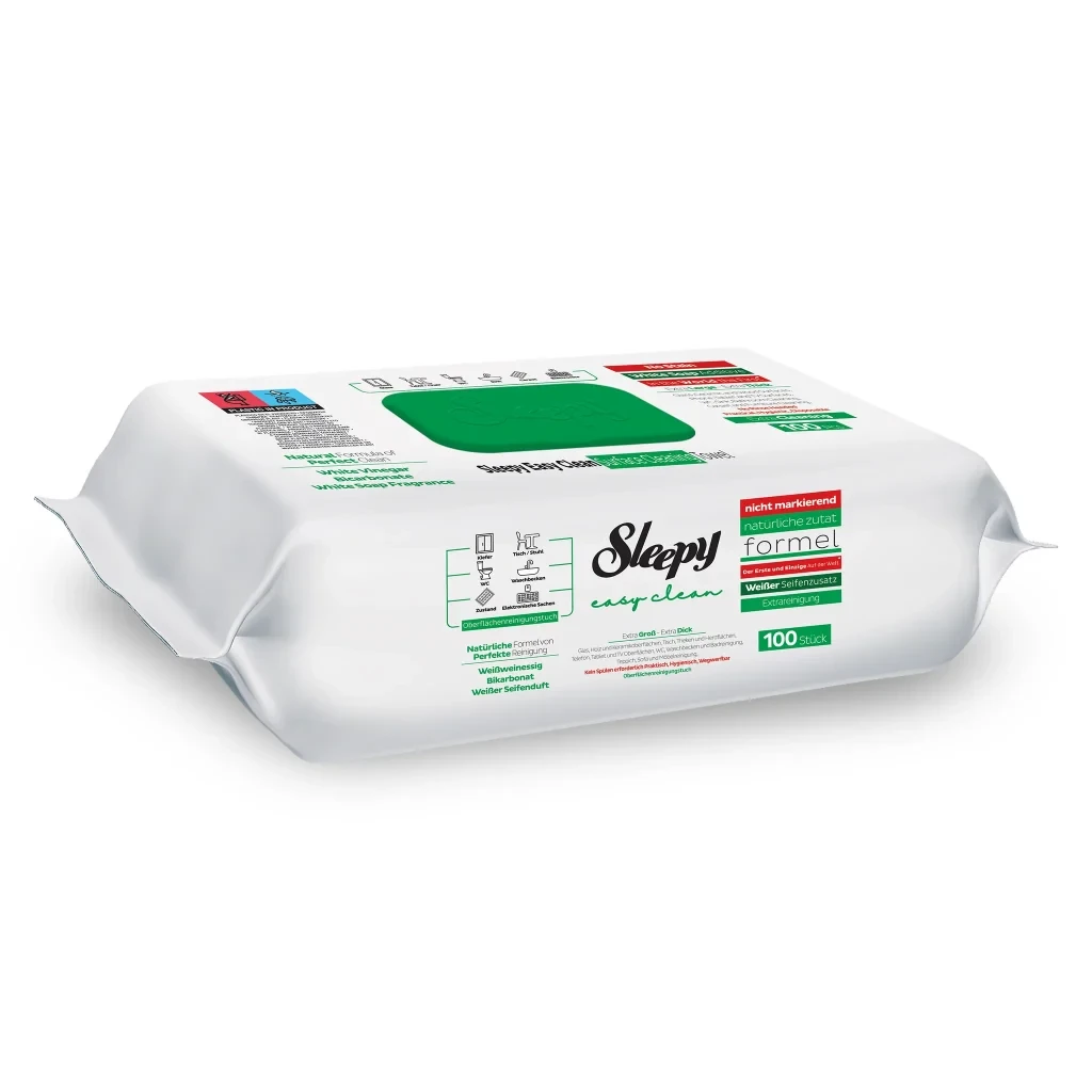 دستمال مرطوب اسلیپی Sleepy سبز مدل Easy Clean | بسته 100 عددی - فروشگاه اینترنتی ارس درمیس