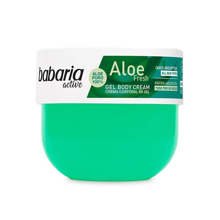 ژل کرم بدن آلوئه ورا باباریا مدل Aloe Fresh - آبرسانی 24 ساعته و مناسب انواع پوست | حجم 400 میلی‌لیتر - فروشگاه اینترنتی ارس درمیس