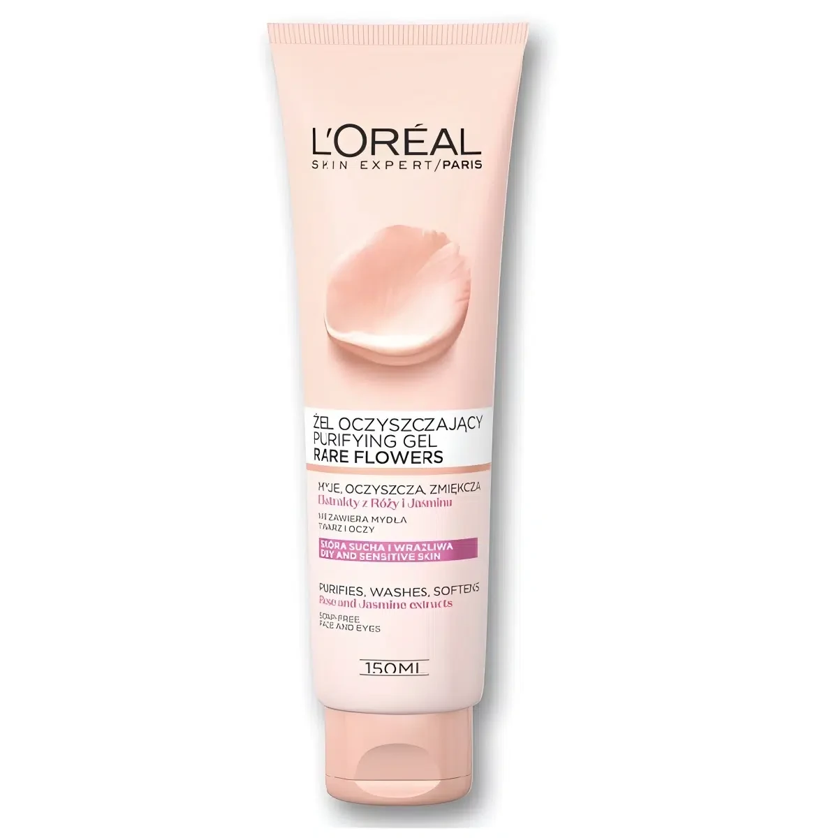 ژل شستشوی صورت لورآل L'Oréal مدل Rare Flowers حاوی عصاره گل رز و یاسمن | حجم 150 میل - فروشگاه اینترنتی ارس درمیس
