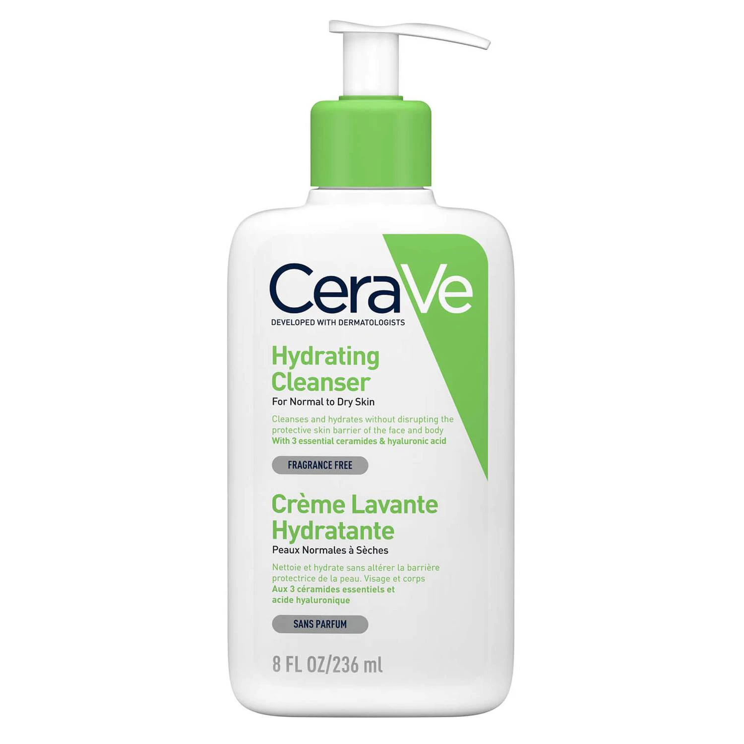 ژل شستشو صورت سراوی CeraVe مدل Hydrating Cleanser - مناسب پوست‌های نرمال تا خشک | حجم 236 میلی‌لیتر - فروشگاه اینترنتی ارس درمیس