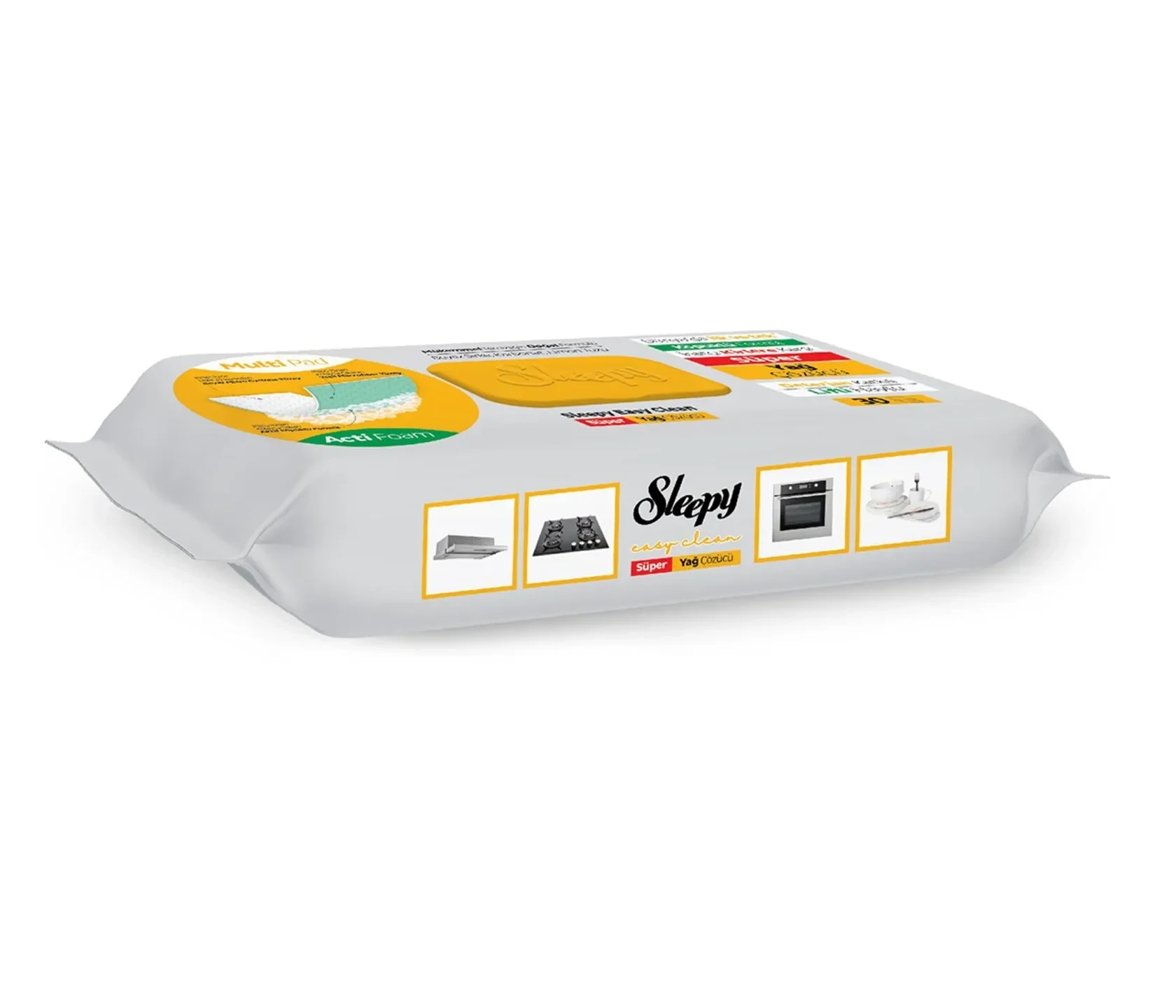 دستمال مرطوب چربی زدا با کف فعال اسلیپی Sleepy مخصوص سطوح آشپزخانه مدل Easy Clean | بسته 30 عددی - فروشگاه اینترنتی ارس درمیس