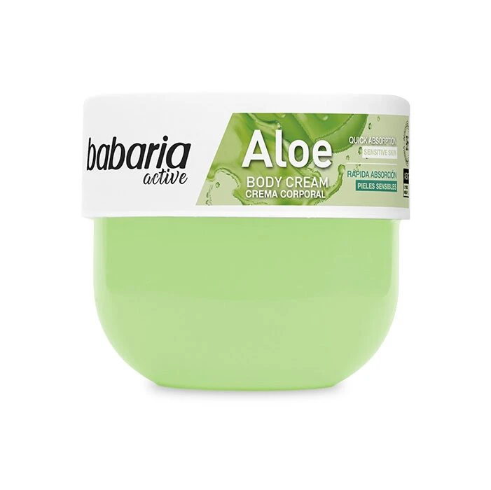 کرم بدن آلوئه ورا باباریا مدل Aloe - آبرسانی 24 ساعته و مناسب پوست‌های حساس | حجم 400 میلی‌لیتر - فروشگاه اینترنتی ارس درمیس