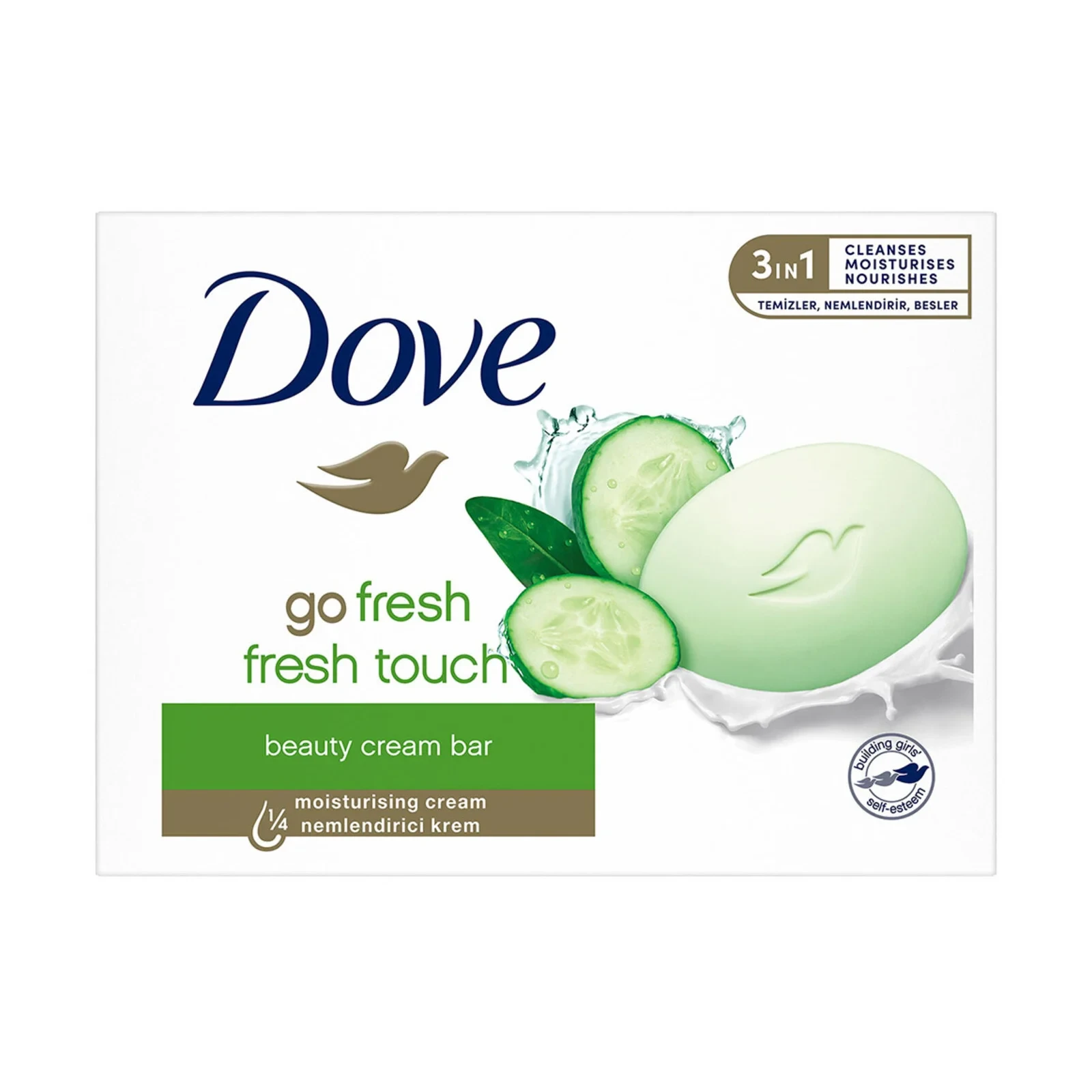 صابون کرمی داو مدل Fresh Touch حاوی عصاره خیار و چای سبز | 90 گرم - فروشگاه اینترنتی ارس درمیس