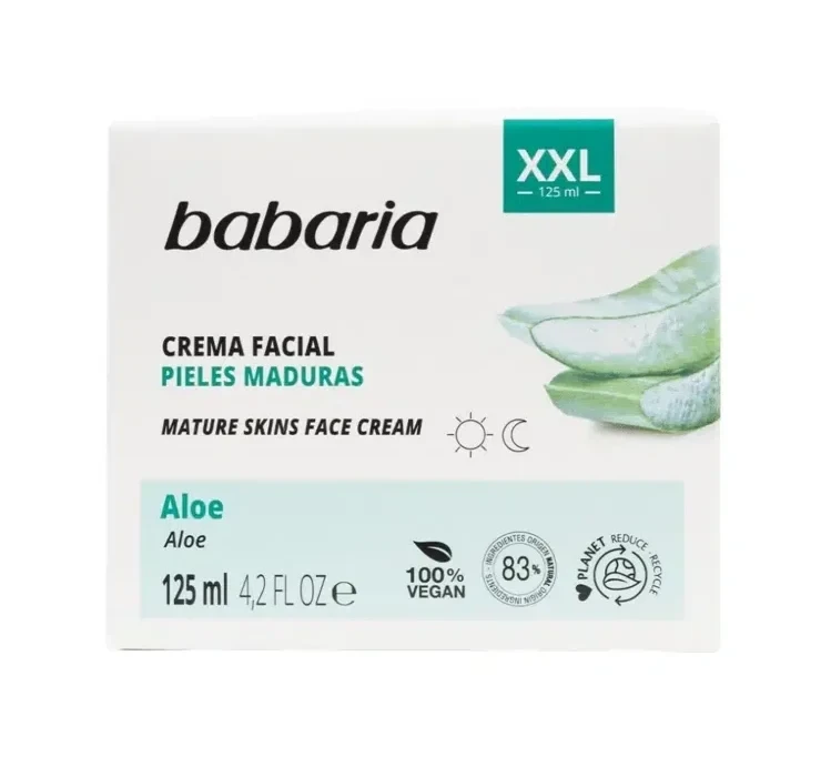 کرم آبرسان و ضد چروک صورت باباریا مدل Mature Skin XXL - حاوی عصاره آلوئه ورا و مناسب پوست‌های بالغ | حجم 125 میلی‌لیتر - فروشگاه اینترنتی ارس درمیس