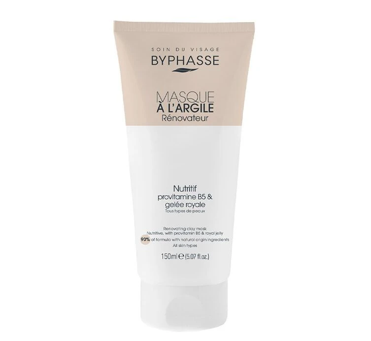 ماسک بازسازی کننده خاک رس بایفاس Byphasse مدل Renovating Clay Mask - مناسب انواع پوست | حجم 150 میلی‌لیتر - فروشگاه اینترنتی ارس درمیس