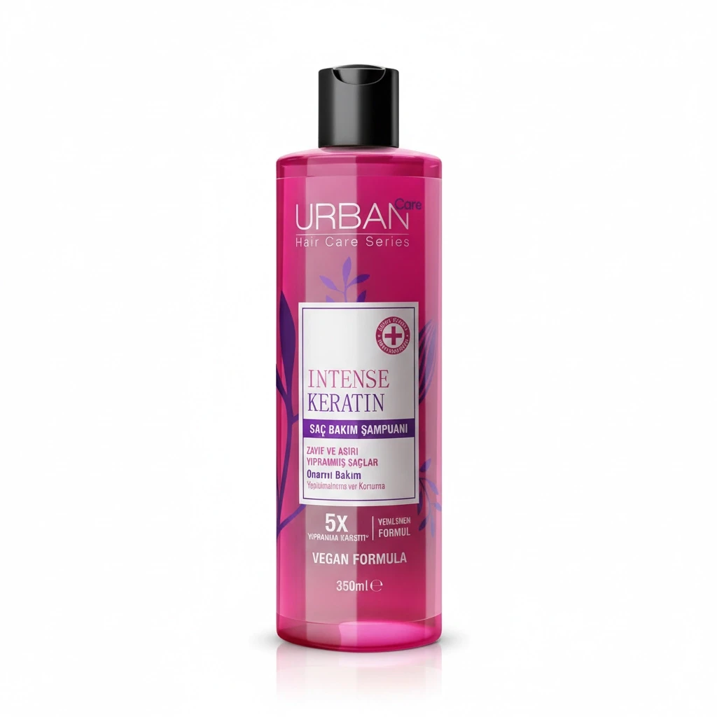شامپو کراتین ترمیم کننده قوی اربن کر مدل Intense Keratin - موهای ضعیف و آسیب دیده | حجم 350 میل - فروشگاه اینترنتی ارس درمیس