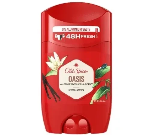 دئودورانت استیکی مردانه اولد اسپایس مدل Oasis - با رایحه وانیل دودی - فاقد نمک آلومینیوم | حجم 50 میلی‌لیتر - فروشگاه اینترنتی ارس درمیس