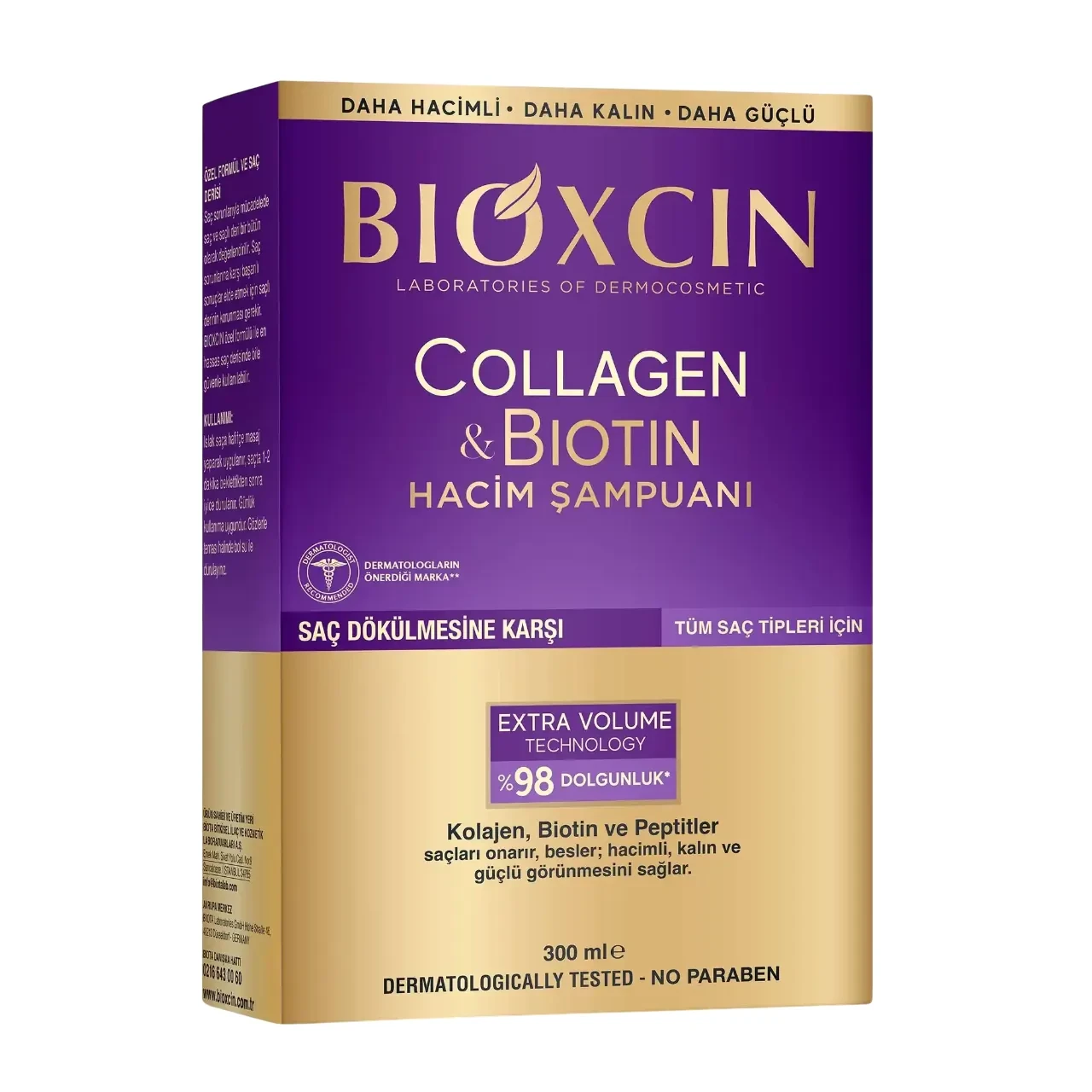 شامپو کلاژن و بیوتین بیوکسین مدل Collagen &amp; Biotin - موهای نازک و کم‌حجم | حجم 300 میلی‌لیتر - فروشگاه اینترنتی ارس درمیس