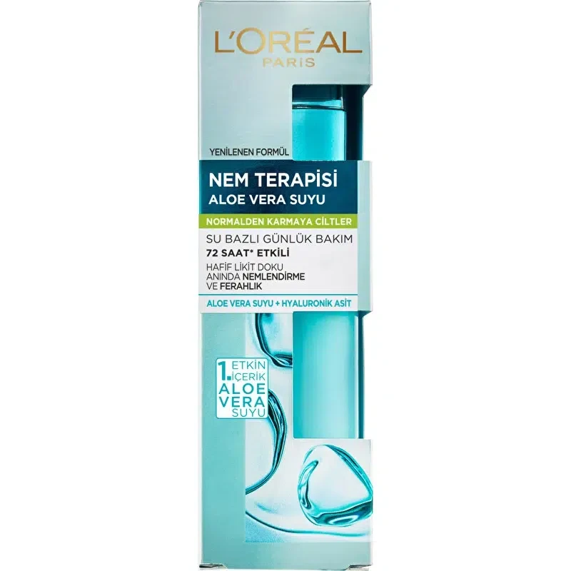 سرم آبرسان لورآل L'Oréal حاوی عصاره آلوئه ورا مناسب پوست های نرمال تا مختلط | حجم 70 میل - فروشگاه اینترنتی ارس درمیس
