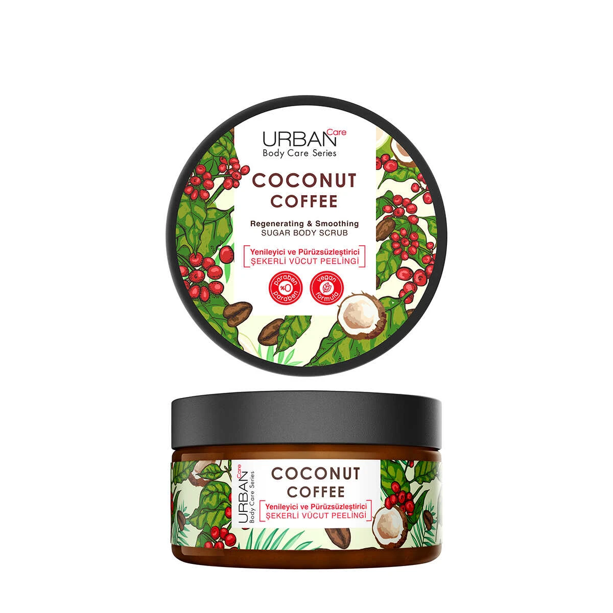 اسکراب بدن نارگیل و قهوه اربن کر مدل Coconut &amp; Coffee - لایه بردار، نرم کننده و آبرسان پوست | حجم 200 میل - فروشگاه اینترنتی ارس درمیس