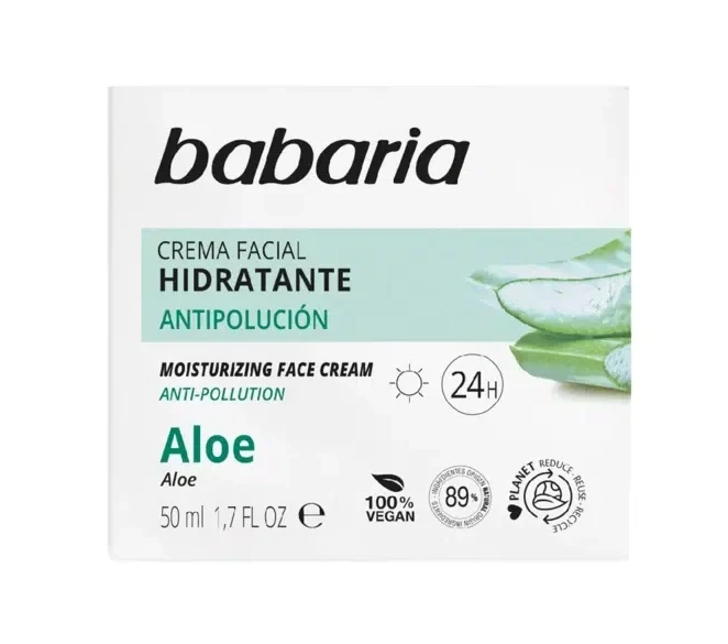 کرم مرطوب کننده و ضد آلودگی صورت باباریا مدل Moisturizing - حاوی عصاره آلوئه ورا و ماندگاری 24 ساعته | حجم 50 میلی‌لیتر - فروشگاه اینترنتی ارس درمیس