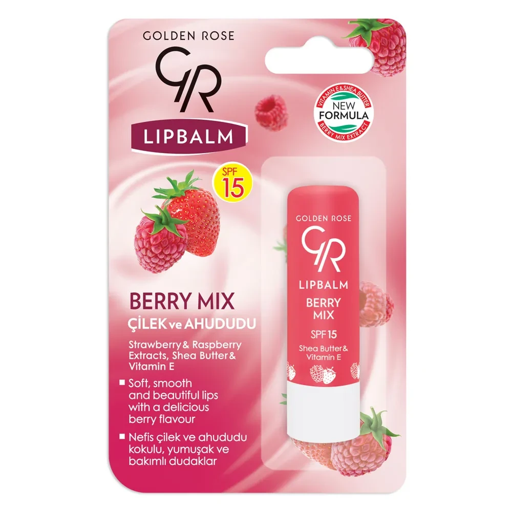 بالم لب توت فرنگی و تمشک گلدن رز با SPF 15 - فروشگاه اینترنتی ارس درمیس