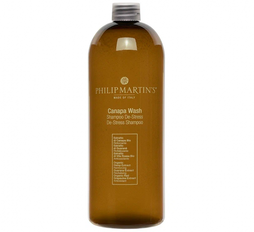 شامپو بازسازی و احیاکننده مو فیلیپ مارتینز Philip Martin's مدل Canapa Wash - ضد‌استرس و آرام‌بخش | حجم 1000 میلی‌لیتر - فروشگاه اینترنتی ارس درمیس