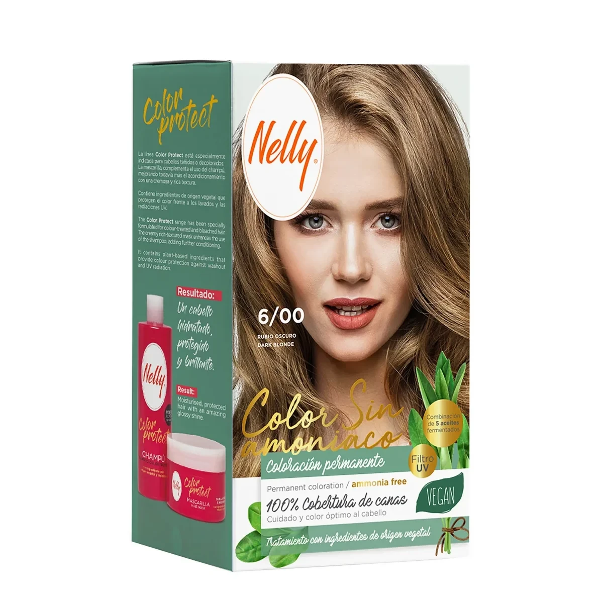 کیت رنگ مو بدون آمونیاک نلی شماره 6/00 - سری Ammonia Free - مدل Dark Blond | حجم 50 + 50 میلی‌لیتر - فروشگاه اینترنتی ارس درمیس