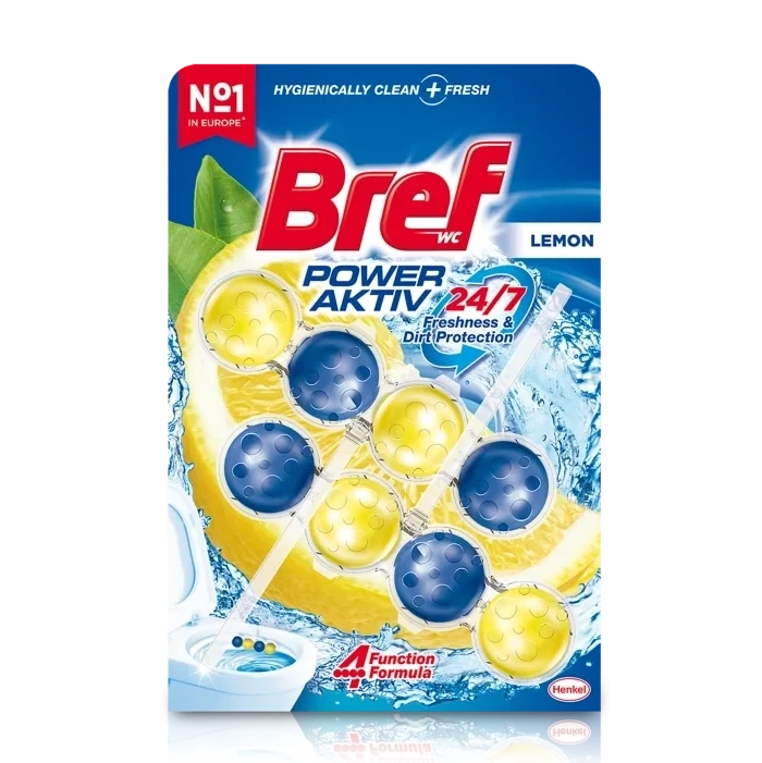 خوشبو کننده توالت فرنگی برف Bref با رایحه لیمو | توپی 8 تایی - فروشگاه اینترنتی ارس درمیس