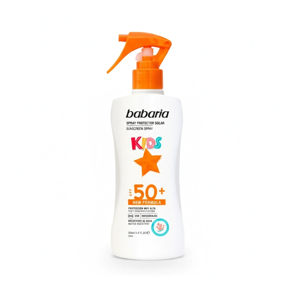 اسپری ضد آفتاب کودکان باباریا مدل Kids - با +SPF 50 - محافظت بسیار بالا - ضد آب - مناسب پوست حساس | حجم 200 میلی‌لیتر - فروشگاه اینترنتی ارس درمیس