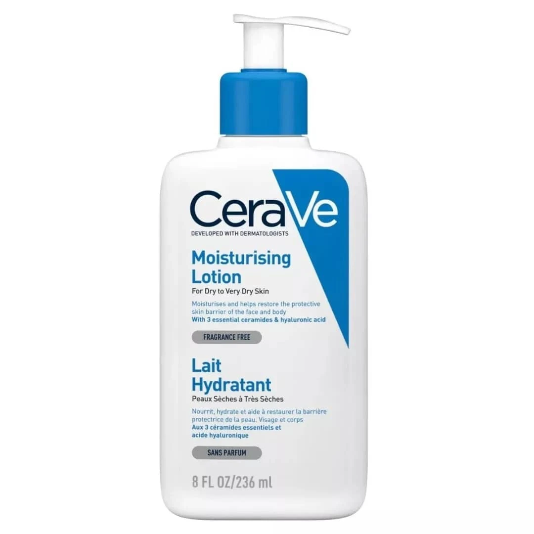 لوسیون مرطوب کننده سراوی Cerave مدل Moisturizing Lotion - مناسب پوست‌های خشک تا خیلی خشک | حجم 236 میلی‌لیتر - فروشگاه اینترنتی ارس درمیس