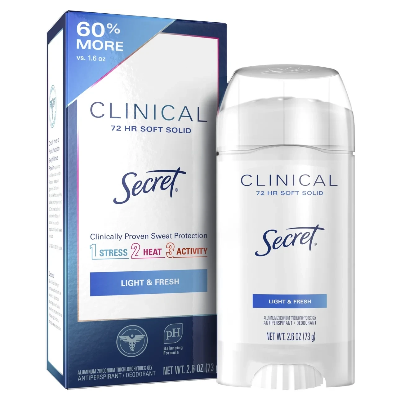 استیک ضد تعریق کلینیکال سکرت Secret مدل Light &amp; Fresh - محافظت 72 ساعته | وزن 45 گرم - فروشگاه اینترنتی ارس درمیس