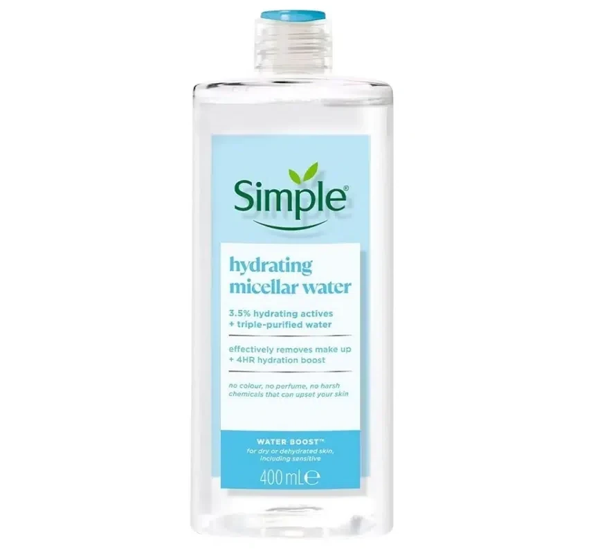 میسلار واتر آرایش پاک کن سیمپل Simple مدل Hydrating Micellar Water | حجم 400 میلی‌لیتر - فروشگاه اینترنتی ارس درمیس