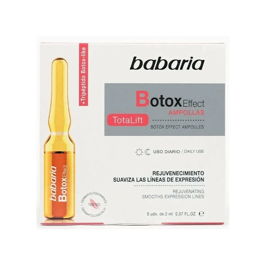 ویال ضدچروک باباریا Babaria مدل Botox Effect - با اثر لیفت و جوانسازی فوری | 5 ویال 2 میلی‌لیتری - فروشگاه اینترنتی ارس درمیس