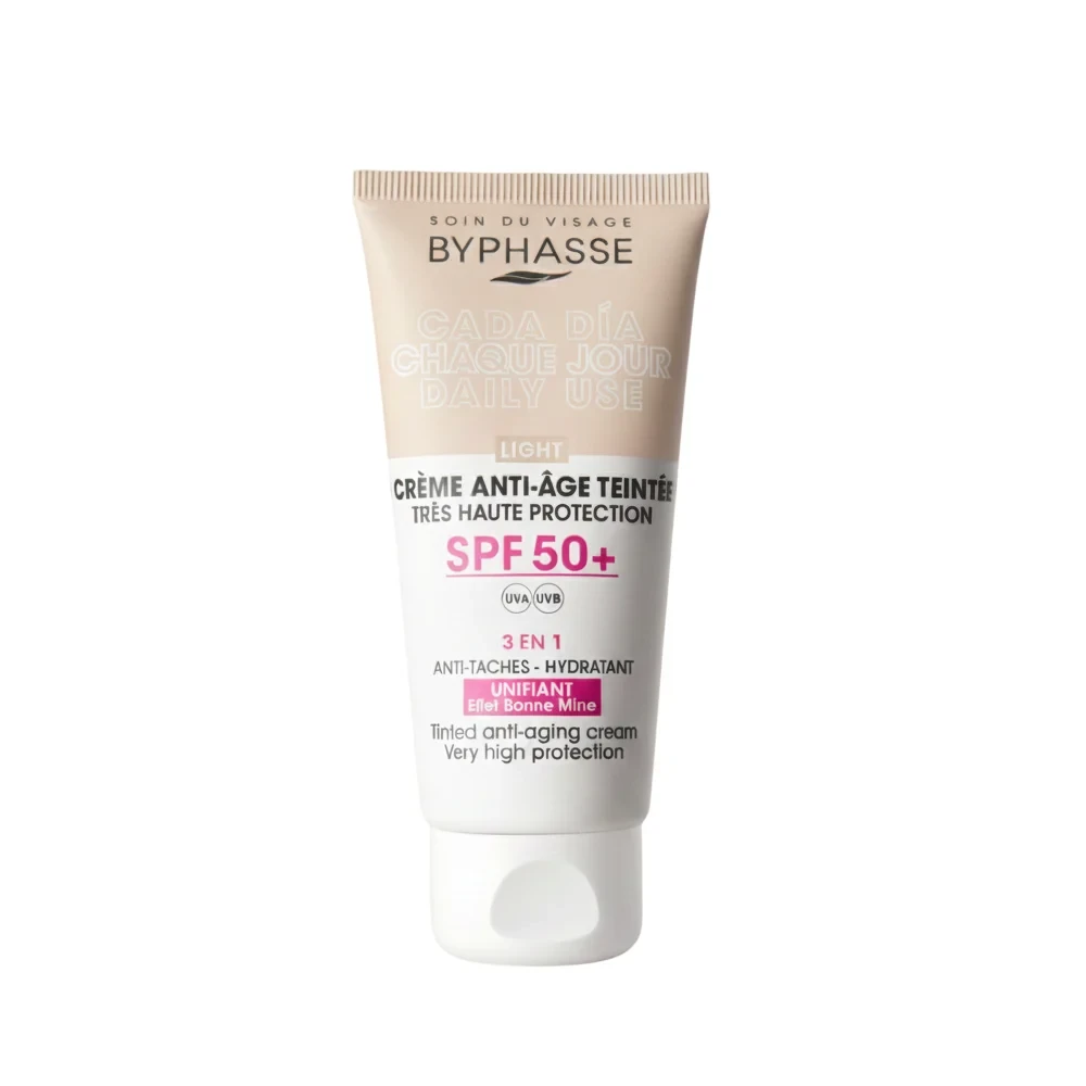 ضدآفتاب رنگی 3 کاره بایفاس مدل SPF 50+ - Light - ضد پیری و رطوبت‌رسان | حجم 50 میلی‌لیتر - فروشگاه اینترنتی ارس درمیس