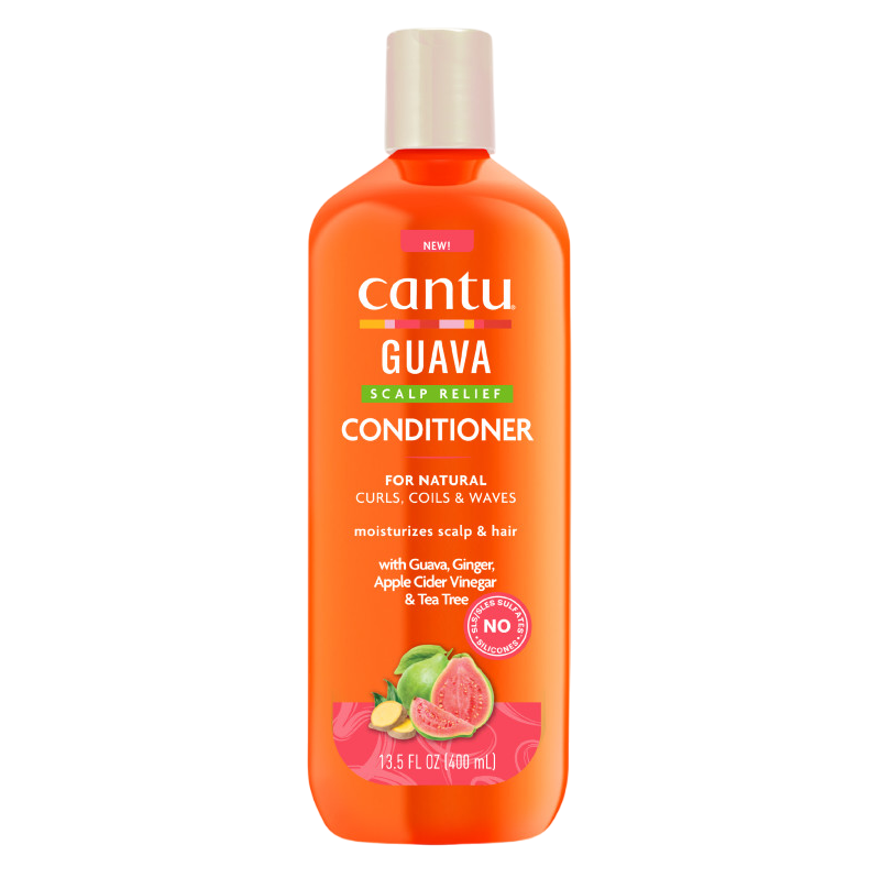 نرم کننده تسکین دهنده سر گوآوا کنتو Cantu مدل Guava &amp; Ginger - مناسب موهای فر | حجم 400 میلی‌لیتر - فروشگاه اینترنتی ارس درمیس